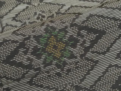 平和屋着物●本場大島紬　花菱文　正絹　逸品　DABC2523ud
