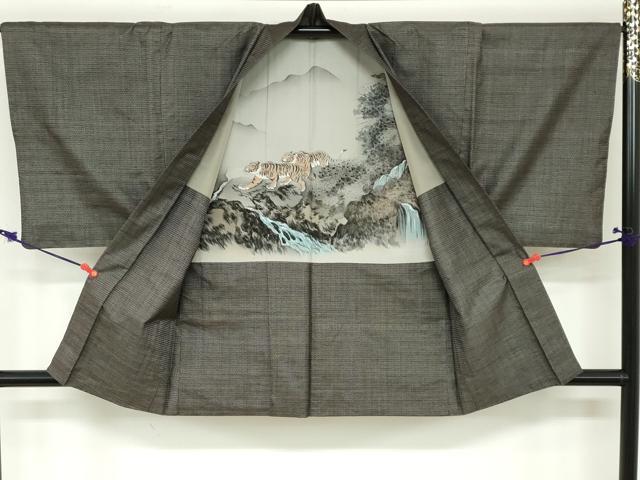 平和屋着物●男性　本場大島紬　アンサンブル　100亀甲　総詰め　正絹　逸品　DABC2526ud