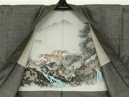 平和屋着物●男性　本場大島紬　アンサンブル　100亀甲　総詰め　正絹　逸品　DABC2526ud