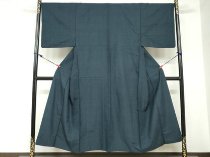 平和屋着物●男性　紬　アンサンブル　長羽織　抽象文様　正絹　逸品　DABC2527ud