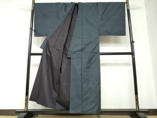 平和屋着物●男性　本場大島紬　アンサンブル　長羽織　100亀甲　総詰め　キングサイズ　正絹　逸品　DABC2529ud