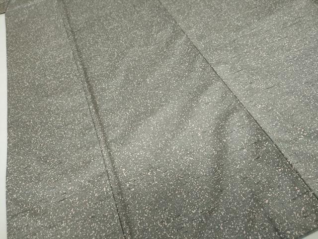 平和屋着物●石川県指定無形文化財　牛首紬　白山工房　手織り　霞文　桔梗鼠色　正絹　逸品　DABC2532ud