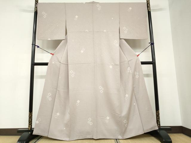 平和屋着物●上質な小紋　絞り　菱文　正絹　逸品　DABC2533ud