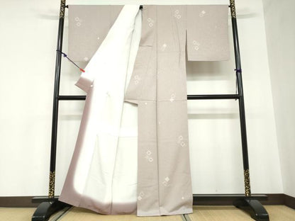 平和屋着物●上質な小紋　絞り　菱文　正絹　逸品　DABC2533ud