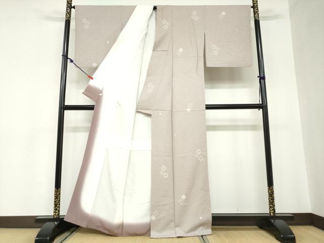 平和屋着物●上質な小紋　絞り　菱文　正絹　逸品　DABC2533ud
