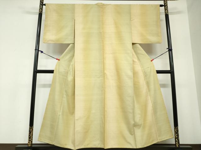 平和屋着物●紅花紬　米沢　霞文　正絹　逸品　DABC2534ud