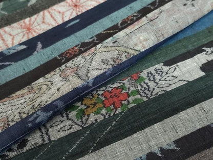 平和屋着物●小千谷紬　百柄　正絹　逸品　未使用　DABC2535ud