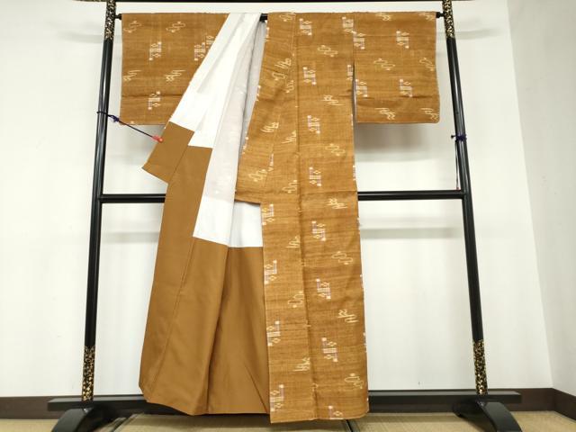 平和屋着物●上質な紬　絣文様　正絹　逸品　未使用　DABC2536ud