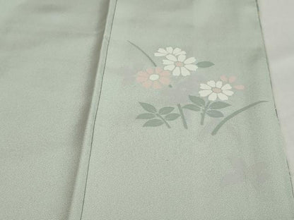 平和屋着物●訪問着　草花文　金銀彩　正絹　逸品　DABC2538ud