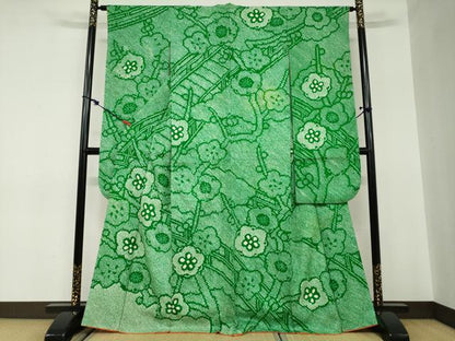 平和屋着物●豪華振袖　総絞り　枝梅文　正絹　逸品　DABC2542ud
