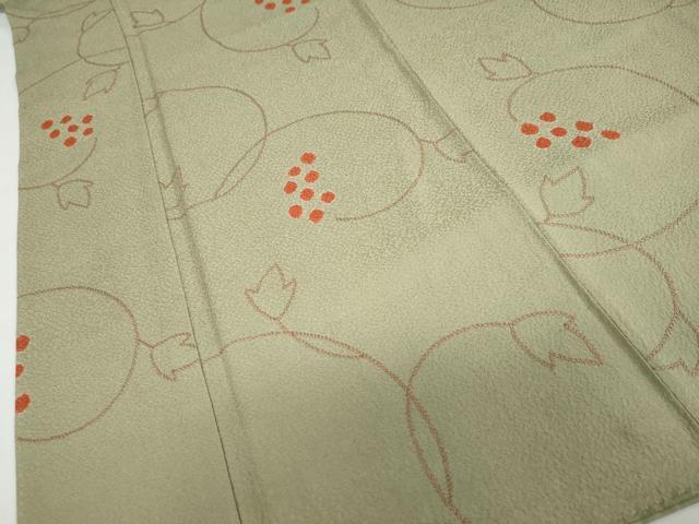 平和屋着物●上質な小紋　絞り　葡萄蔦の葉文　正絹　逸品　DABC2549ud