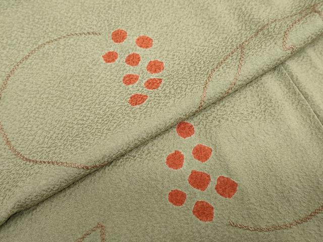 平和屋着物●上質な小紋　絞り　葡萄蔦の葉文　正絹　逸品　DABC2549ud