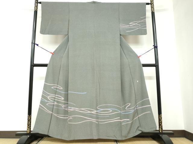 平和屋着物●江戸小紋　訪問着　作家物　抽象文様　行儀　正絹　逸品　DABC2550ud