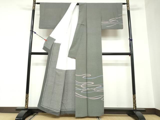 平和屋着物●江戸小紋　訪問着　作家物　抽象文様　行儀　正絹　逸品　DABC2550ud