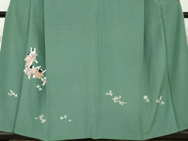 平和屋着物●訪問着　友禅　童子遊び　正絹　逸品　DABC2553ud