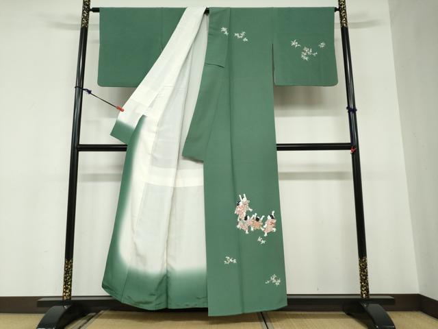 平和屋着物●訪問着　友禅　童子遊び　正絹　逸品　DABC2553ud