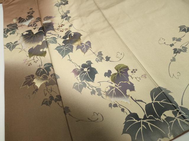 平和屋着物●訪問着　作家物　蔦の葉文　暈し染め　金銀彩　正絹　逸品　DABC2555ud