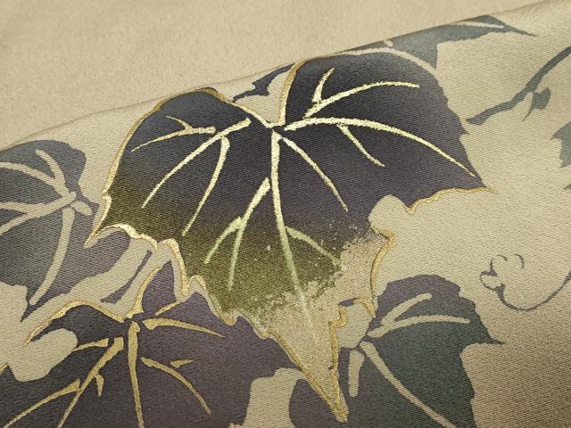 平和屋着物●訪問着　作家物　蔦の葉文　暈し染め　金銀彩　正絹　逸品　DABC2555ud