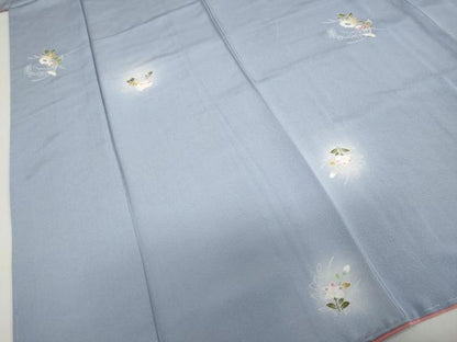 平和屋着物●京加賀友禅　百貫石峰　小紋　草花丸文　蛍暈し　正絹　逸品　未使用　DABC2558ud