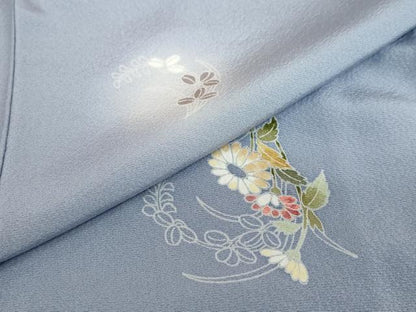 平和屋着物●京加賀友禅　百貫石峰　小紋　草花丸文　蛍暈し　正絹　逸品　未使用　DABC2558ud