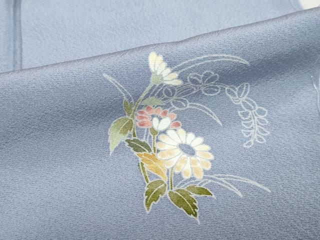 平和屋着物●京加賀友禅　百貫石峰　小紋　草花丸文　蛍暈し　正絹　逸品　未使用　DABC2558ud