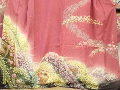 平和屋着物●吉乃一廉　幻の辻が花　振袖　絞り　辻が花　金彩　金通し地　京都きもの友禅扱い　正絹　逸品　DABC2562ud