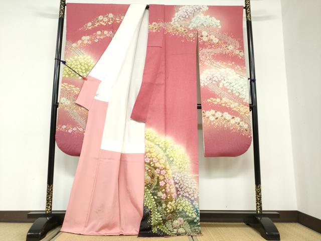 平和屋着物●吉乃一廉　幻の辻が花　振袖　絞り　辻が花　金彩　金通し地　京都きもの友禅扱い　正絹　逸品　DABC2562ud