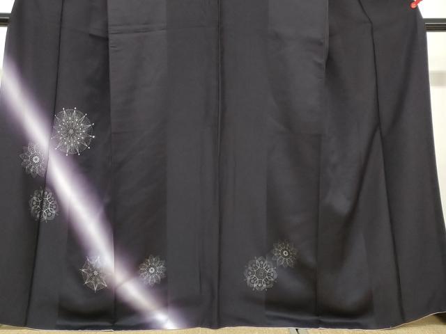 平和屋着物●訪問着　洋花文　暈し染め　ラインストーン　銀彩　正絹　逸品　DABC2564ud