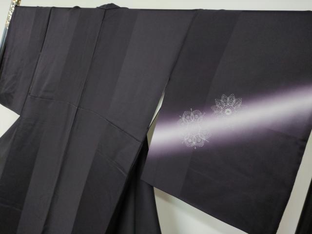 平和屋着物●訪問着　洋花文　暈し染め　ラインストーン　銀彩　正絹　逸品　DABC2564ud