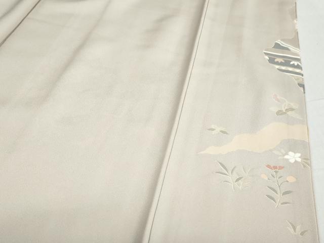 平和屋着物●豪華色留袖　駒刺繍　道長吉祥草花文　金彩　正絹　逸品　DABC2574ud