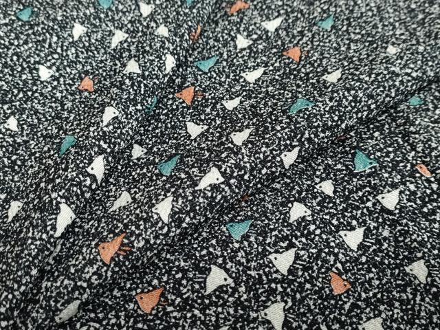 平和屋着物●上質な小紋　千鳥　たたき染め　黒地　正絹　逸品　DABC2575ud