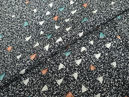 平和屋着物●上質な小紋　千鳥　たたき染め　黒地　正絹　逸品　DABC2575ud