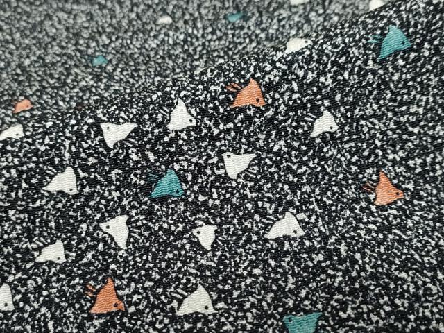 平和屋着物●上質な小紋　千鳥　たたき染め　黒地　正絹　逸品　DABC2575ud