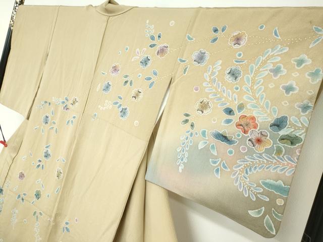 平和屋着物●訪問着　絞り　辻が花　金彩　正絹　逸品　DABC2576ud