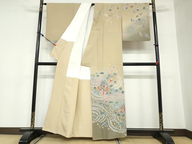 平和屋着物●訪問着　絞り　辻が花　金彩　正絹　逸品　DABC2576ud