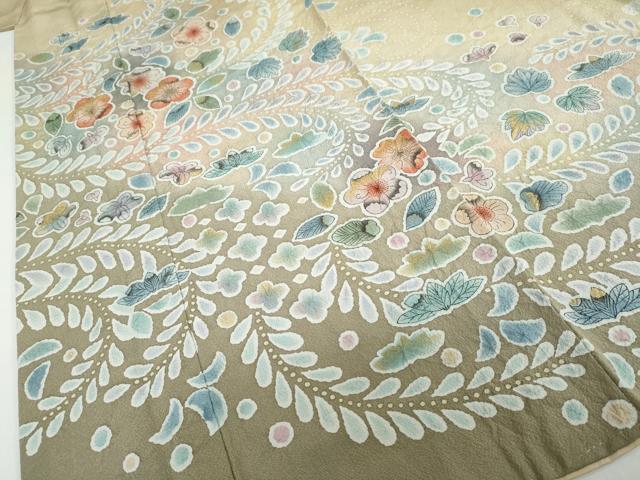 平和屋着物●訪問着　絞り　辻が花　金彩　正絹　逸品　DABC2576ud