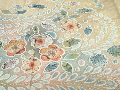 平和屋着物●訪問着　絞り　辻が花　金彩　正絹　逸品　DABC2576ud