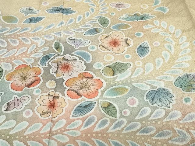 平和屋着物●訪問着　絞り　辻が花　金彩　正絹　逸品　DABC2576ud