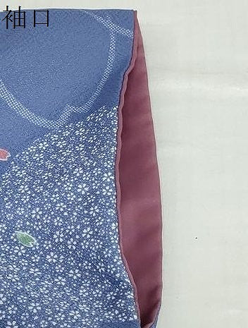 平和屋着物●小紋　舞桜文　洗える着物　DABC2578ud