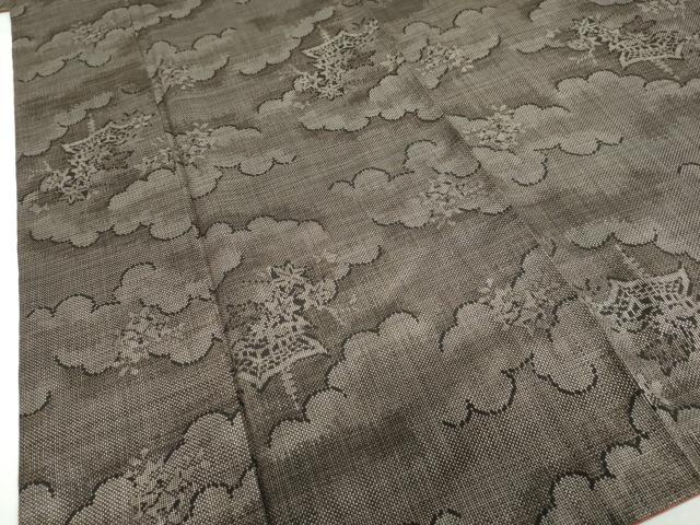 平和屋着物●本場大島紬　7マルキ　雲取り風景草花文　正絹　逸品　DABC2582ud