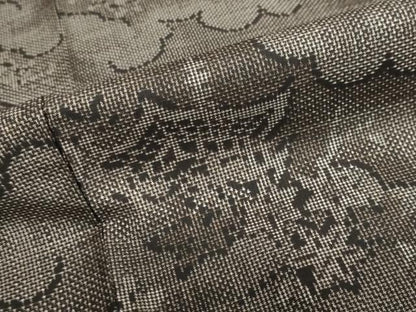 平和屋着物●本場大島紬　7マルキ　雲取り風景草花文　正絹　逸品　DABC2582ud