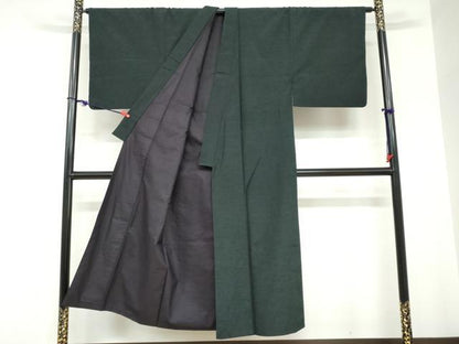 平和屋着物●男性　髭紬　百入茶色　正絹　逸品　DABC2584ud