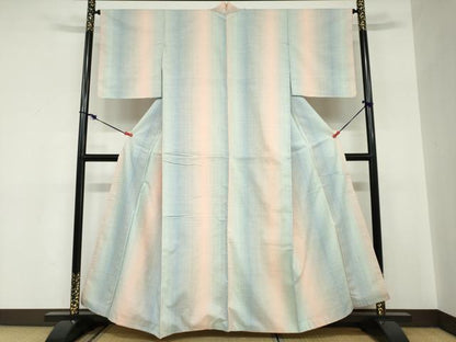 平和屋着物●紅花紬　米沢　霞文　正絹　逸品　DABC2585ud