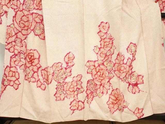 平和屋着物●豪華振袖　総絞り　薔薇　バラ　正絹　逸品　DABC2586ud