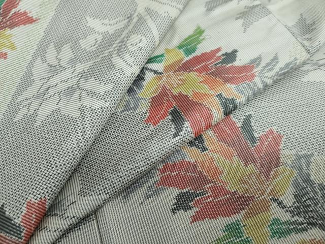 平和屋着物●本場大島紬　白大島　7マルキ　総絣　洋花文　正絹　逸品　DABC2588ud
