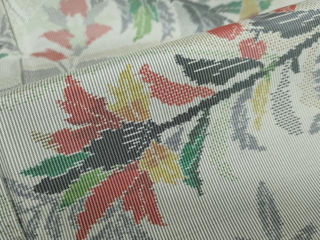 平和屋着物●本場大島紬　白大島　7マルキ　総絣　洋花文　正絹　逸品　DABC2588ud