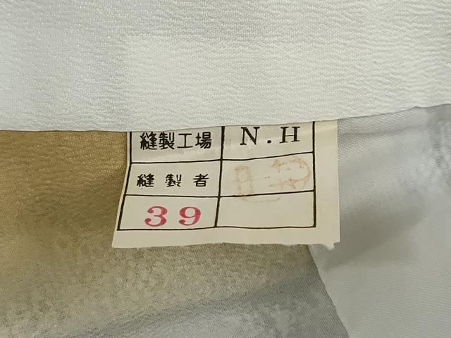平和屋着物●江戸小紋　草花文　黒地　洗える着物　未使用　DABC2589ud