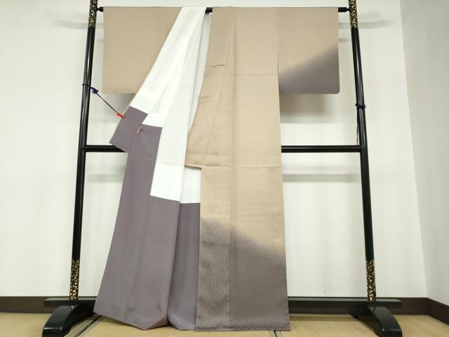 平和屋着物●訪問着　幾何学地紋　暈し染め　ますいわ屋扱い　正絹　逸品　未使用　DABC2597ud