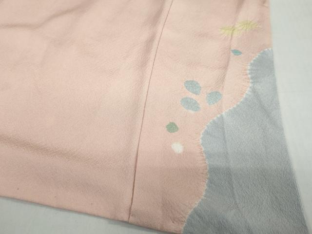 平和屋着物●訪問着　絞り　地紙重ね草花文　金彩　正絹　逸品　未使用　DABC2602ud