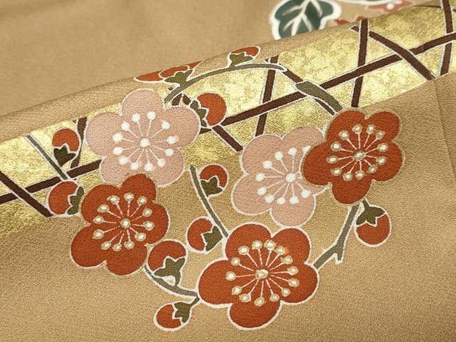 平和屋着物●訪問着　刺繍　草花丸文　金彩　正絹　逸品　DABC2603ud